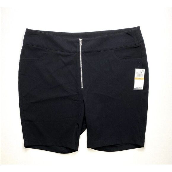 Danielle Bernstein Biker Shorts 16W 1X Black Women's Exposed Zipper NEW - Picture 1 of 9